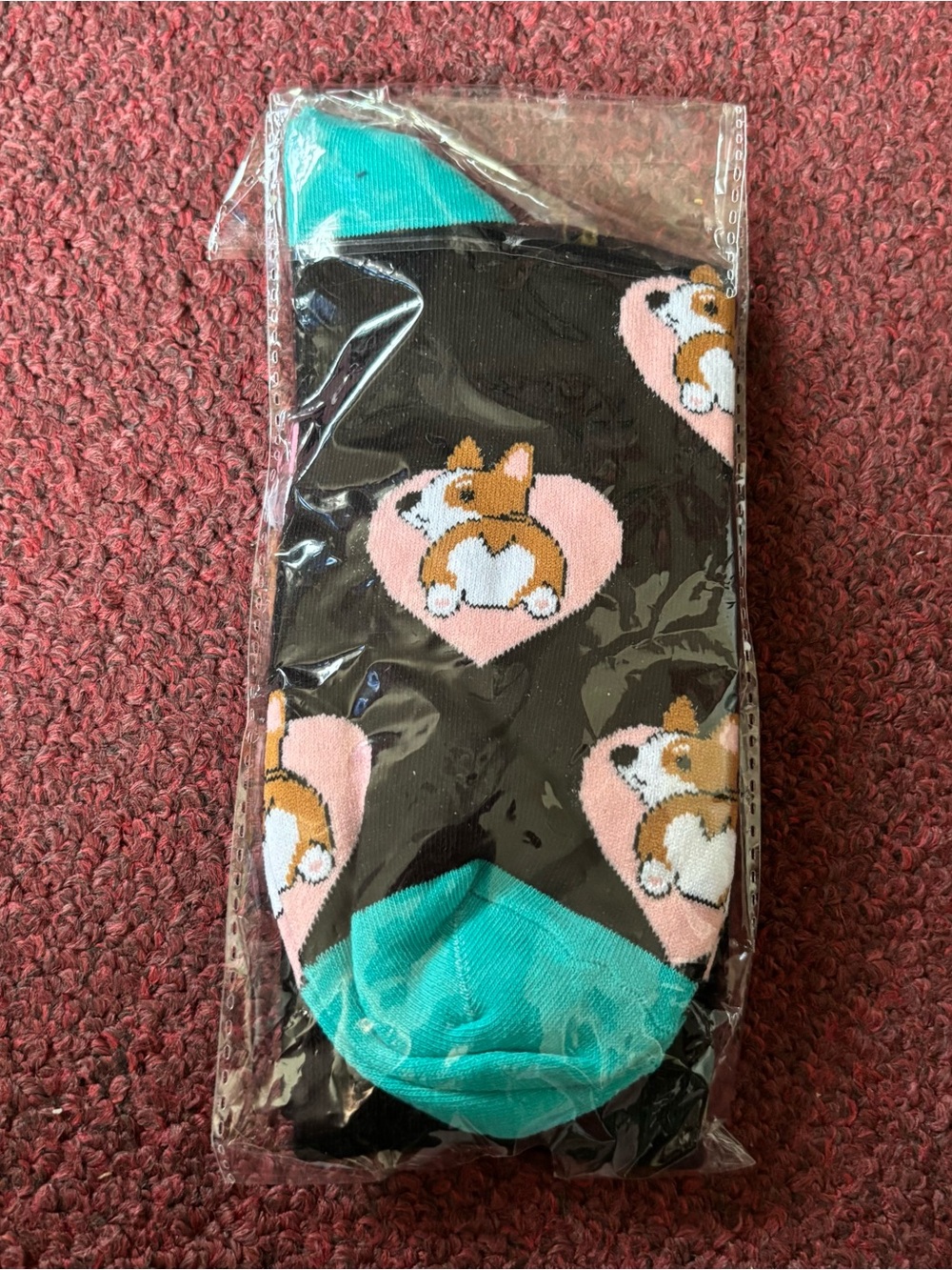 Corgi Dogs Heart Print Socks